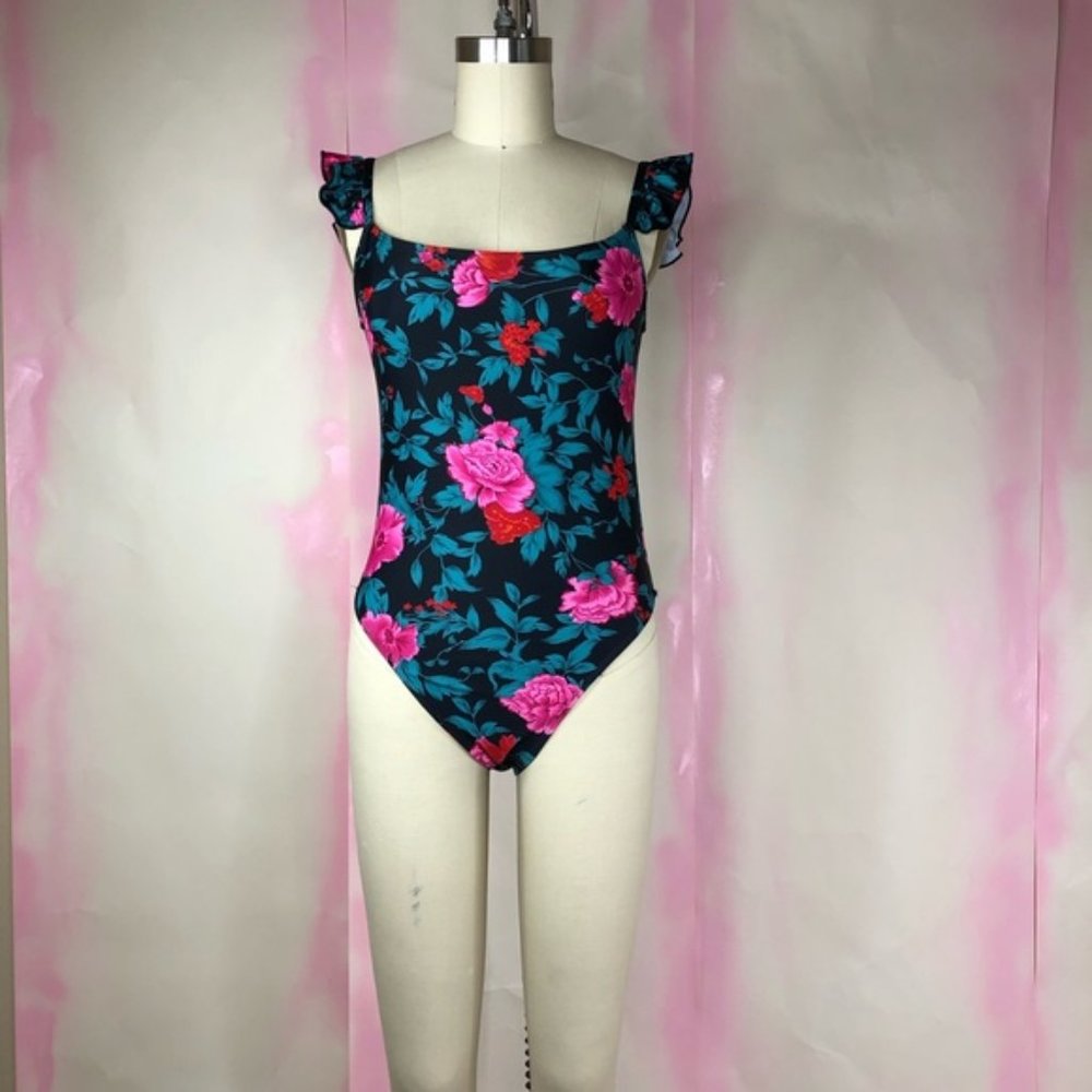 SALE  Motel Valentina Frill Floral Swimsuit Ruffle - Picture 3 of 8
